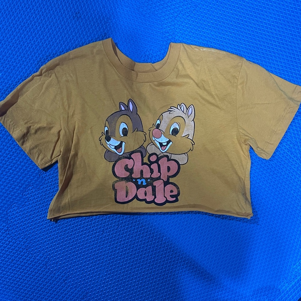 Disney Chip 'n' Dale Mustard Yellow Crop Top